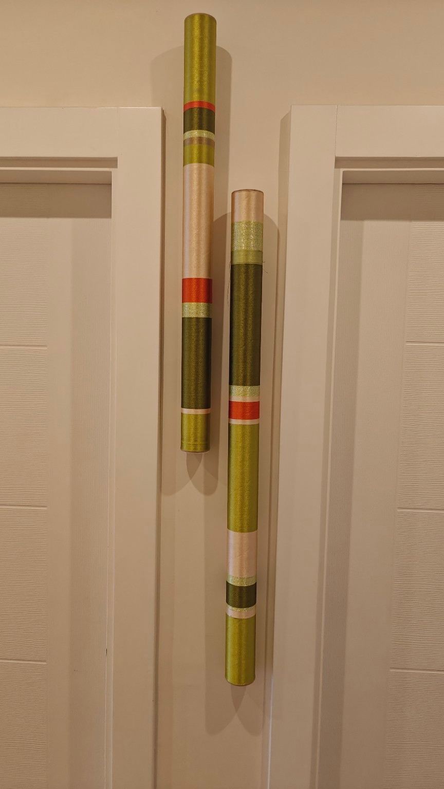 Verdant Balance TubaWall Sculpture | Duo Set  Hand-Wrapped Wall Sculptures
