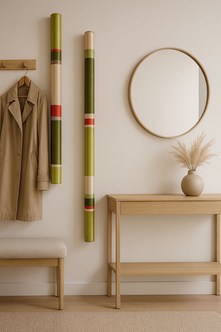 Verdant Balance TubaWall Sculpture | Duo Set  Hand-Wrapped Wall Sculptures